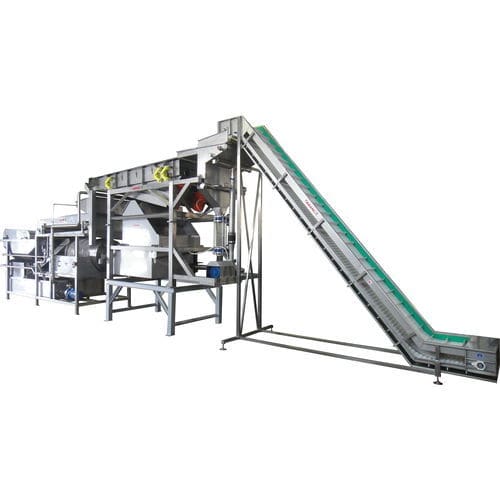 Машина для очистки кукурузы с зеленой вибрирующей лентой