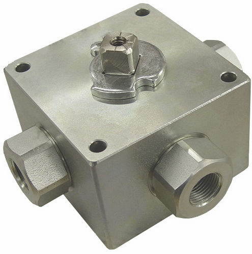 Шаровой кран Ду 4 - 25, макс. 400 бар с ручным управлением, многонаправленный