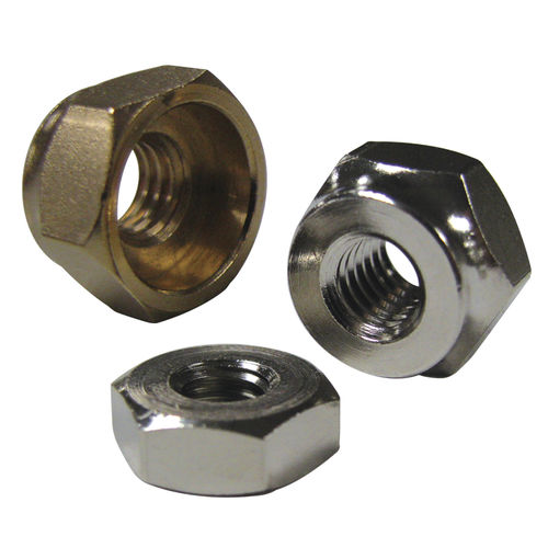 Hexagonal locknut AARnickel-plated brass
