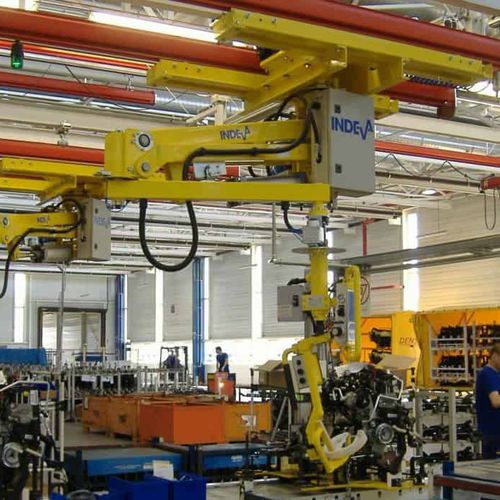 Pneumatic manipulator PN ERGO serieswith gripping toolpositioningloading