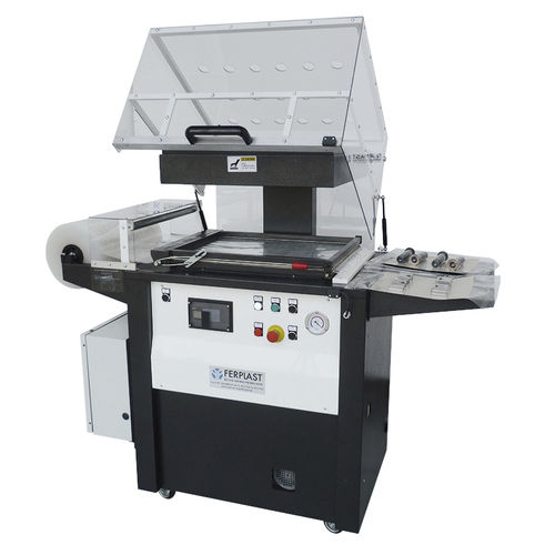 Упаковочная машина с ПЛК FP 390полуавтоматическаяручная подача термоусадочной пленки