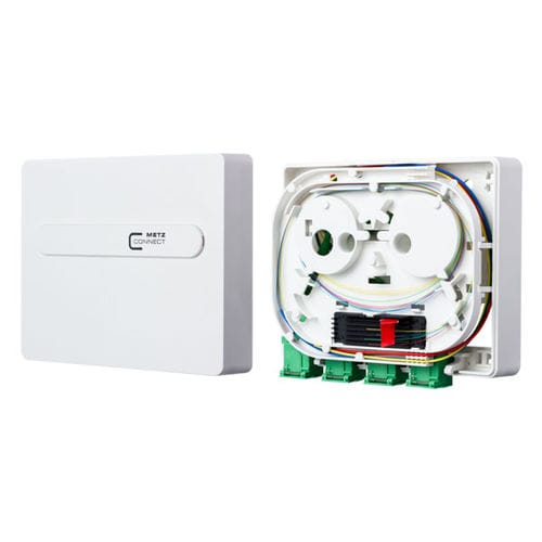 Оптоволоконная розетка OS2 OpDAT ADT сращивание 4xSC-S APC для поверхностного монтажа, одномодовый, для скрытого монтажа