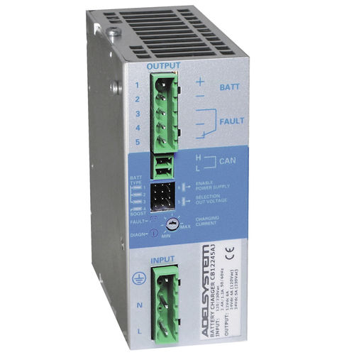 Зарядное устройство для аккумулятора на DIN-рейке CB12245AJ Canbus J1939Li-ionLiFePO4свинцово-кислотный
