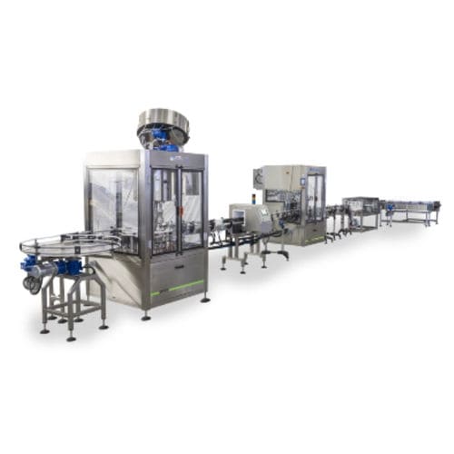 Автоматическая машина для наполнения и укупорки Linea Soffiatura, Riempimento, Controllo Peso e Tappaturaдля весовых пищевых продуктов