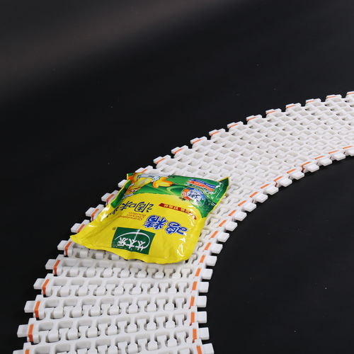 Flush grid conveyor belt HS-300B-PLUScurvedPOMPP