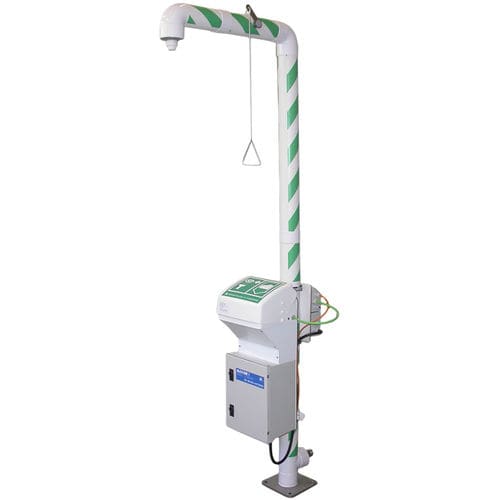 Душ напольный серии MB 250/50 +со станцией для промывки глазс нагревателемдля наружного применения