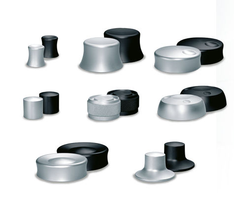 Ручка с резьбой K1 с накаткой, круглая