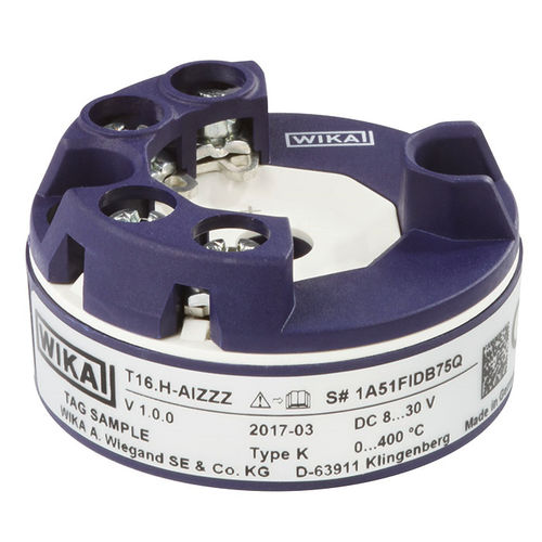 Цифровой датчик температуры T16, монтаж на головке датчика, монтаж на DIN-рейке, термопара