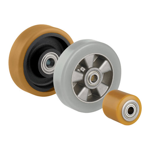 Колесо с цельной шиной серии NOVATECH с полиуретановым покрытием, не оставляющее следов, плоское