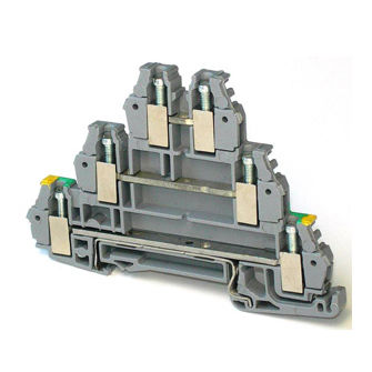 Клеммная колодка для монтажа на DIN-рейку серии 43503винтовые соединениядвухступенчатыетрехуровневые