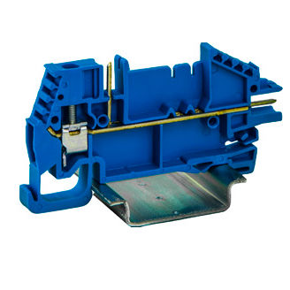 Клеммная колодка для монтажа на DIN-рейку серии 43567 вставное винтовое соединениесерый