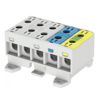 Клеммная колодка для монтажа на DIN-рейку 606355резьбовое соединение проходноесерый