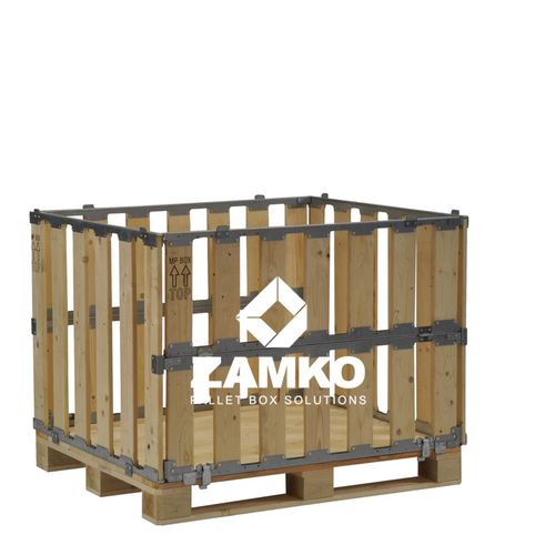 Деревянный поддонный ящик MPB.b80.F2для храненияскладнойштабелируемый