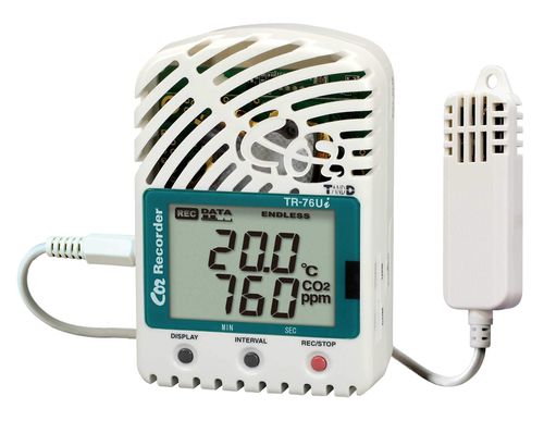 Регистратор данных температуры -30 °C ... +80 °C, макс. 99 % относительной влажности | TR-76Ui-ВлажностьCO2USB