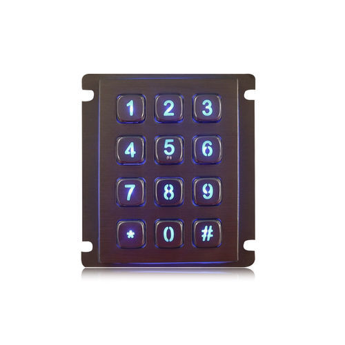 12-клавишная клавиатура K-TEK-A68KP-BL-DWPпанельметаллнержавеющая сталь