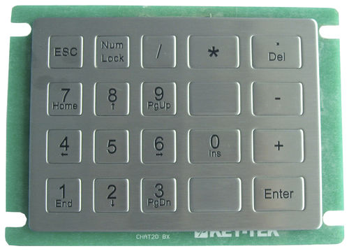 Клавиатура 20-клавишная К-ТЕК-Б120КП-АС-20панельнаяметаллванвандалозащищенная