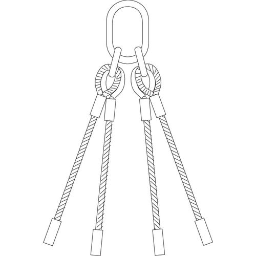 Строп канатный серии SK4-E4-точечная оцинкованная сталь