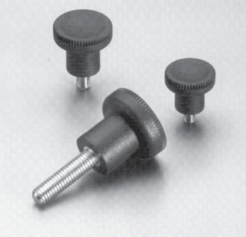 Ручка с резьбой серии 3449 с накаткойкруглаяпластик