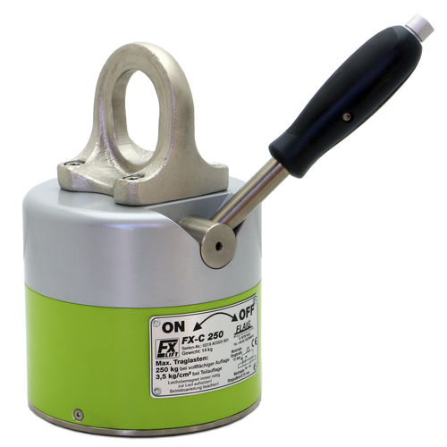 Manually switched permanent lifting magnet FX-C seriesfor flat and cylindrical loadscircular