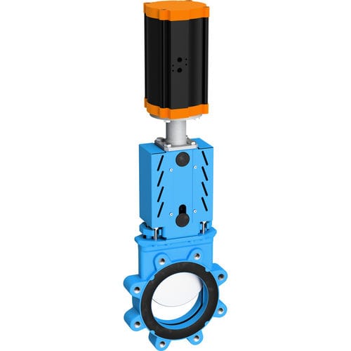 Шиберно-ножевая задвижка WB 14с маховикомэлектропневматическое управление