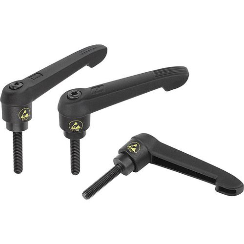 Стальной зажимной рычаг 06610с пластиковой ручкой с резьбой