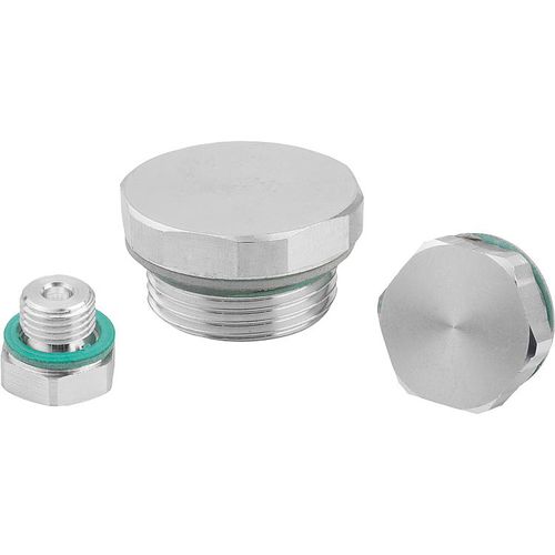 Пробка круглая 28027с шестигранной резьбой, алюминий