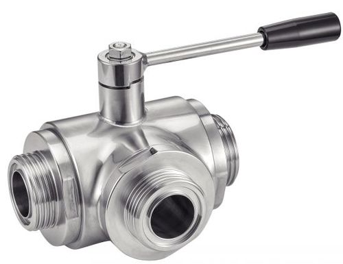 Кран шаровой серии 61377 рычажный для жидких пищевых продуктов и напитков с резьбой