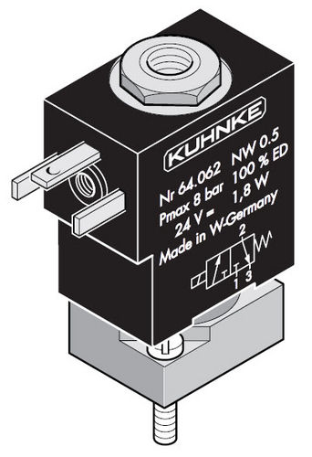 Пневматический распределитель с электромагнитным управлением макс. 1,5 мм | 64 серия3/2-ходовые