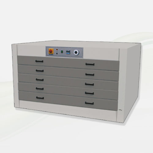 Сушильный шкаф из стали с несколькими выдвижными ящикамидля горизонтальной рамки для трафаретной печатинапольный