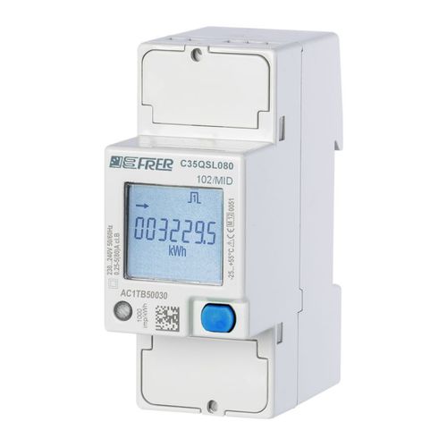 Счетчик электроэнергии однофазный C35QSL080DIN-рейкас ЖК-дисплеемимпульсный выход