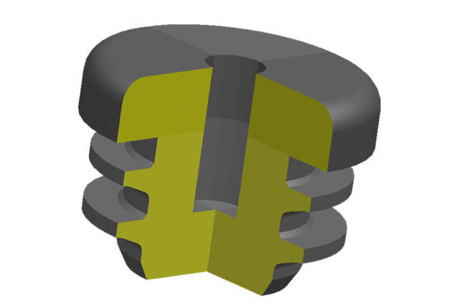 Круглая заглушка RoHS, ребристая вилка, пластик