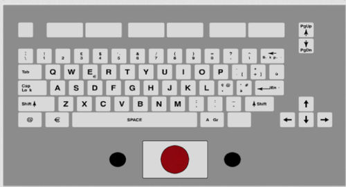 Клавиатура панельная КТ-71-ПИ-02с механическими клавишами101-клавишнаяс трекболом