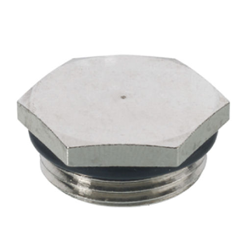Шестигранная заглушка JCT09 с резьбой NBR, никелированная латунь