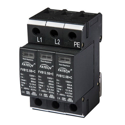 Type 1 surge arrester FVB12.5B+C/3-150(S)type 2for power suppliesremote signaling