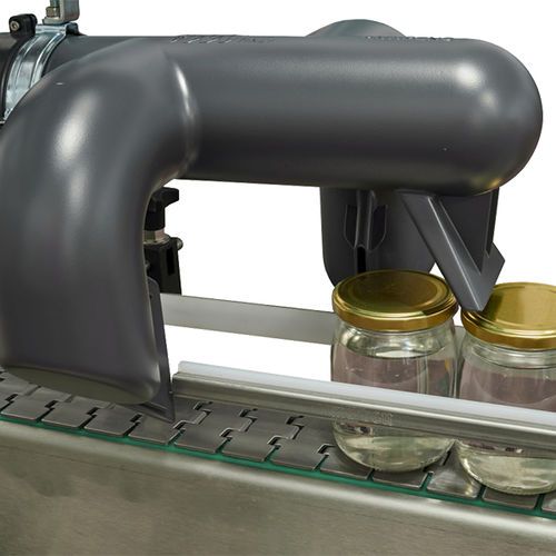 Continuous drying system for cansfor jarsfor the pharmaceutical industry