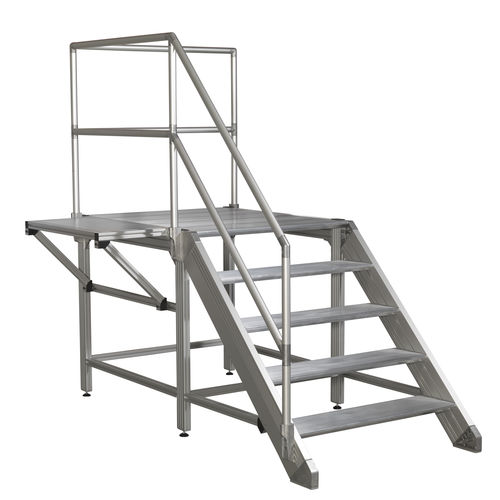 Лестница прямая ITAS для наружного примененияалюминийс лестничной площадкой