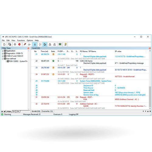 Программное обеспечение базы данных Модуль J1939Управление сетью и анализ конфигурации