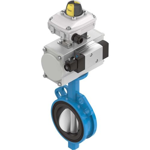 Клапан дисковый КВЗА серии пневматический запорный для горячей воды