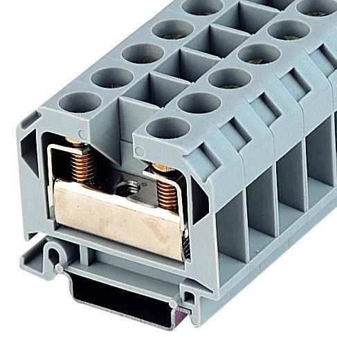 Клеммная колодка для монтажа на DIN-рейку IK25винтовые соединенияпластик