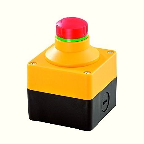 Кнопочный выключатель аварийной остановки SIL_QRBLUVOOизолированныйIP65 со светодиодной подсветкой