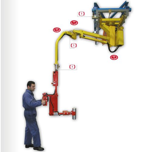 Пневматический манипулятор MICROPARTNER - MIс подъемным захватом и подъемной тележкой