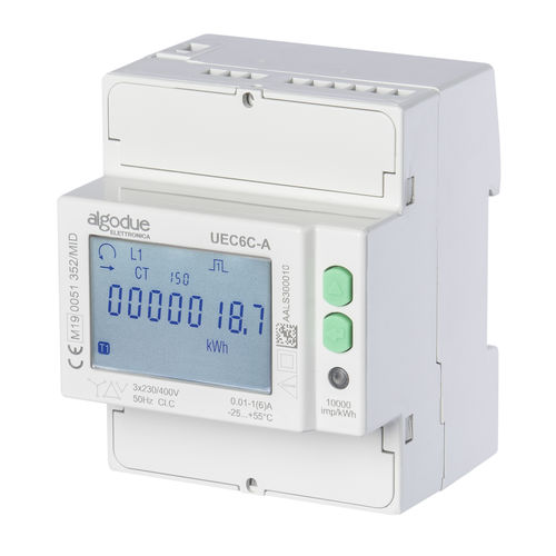 Трехфазный счетчик электроэнергии UEC6C-XDIN с цифровым импульсным выходом на рельс