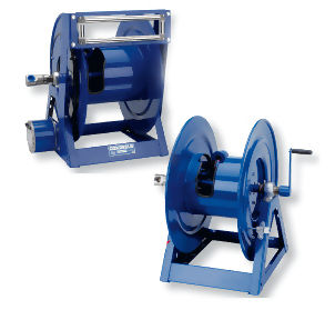 Шланговая катушка серии 1175, моторизованная, с ручным управлением, с открытым барабаном