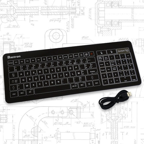 Настольная клавиатура Bastron® B45емкостная105-клавишная с тачпадом