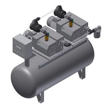Lubricated vacuum unit MEDEVICE 2X220 for medical applications
