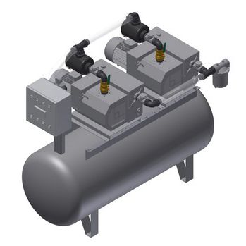 Lubricated vacuum unit MEDEVICE 2X340for medical applications