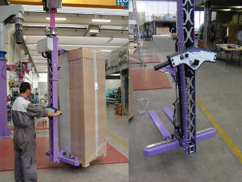 Pneumatic manipulator forkfor sacksfor materials handling