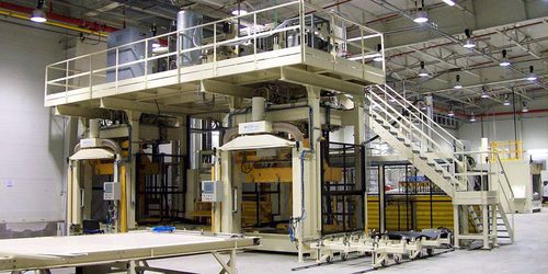 Линия по производству пенопанелей Автоматизированная линия для производства сэндвич-панелей из полиуретана