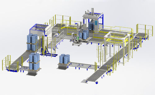 Fully packaging line for the food and beverage industry for the petrochemical industryfor chemicalscan