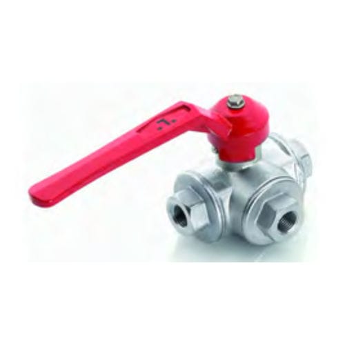 Кран шаровой 50500 рычаг для горячей воды никелированная латунь